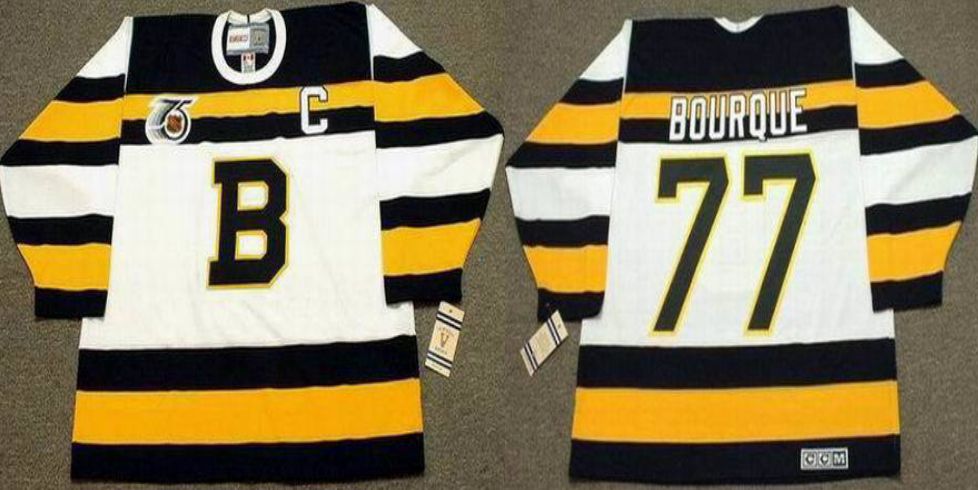 2019 Men Boston Bruins #77 Bourque White CCM NHL jerseys1